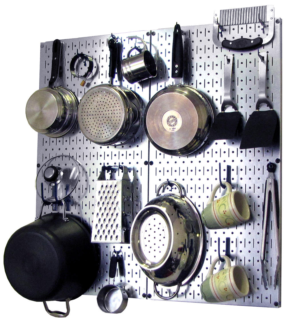 Kitchen Pegboard Organizer Kit Pots & Pans Rack - Pegboard With Hooks