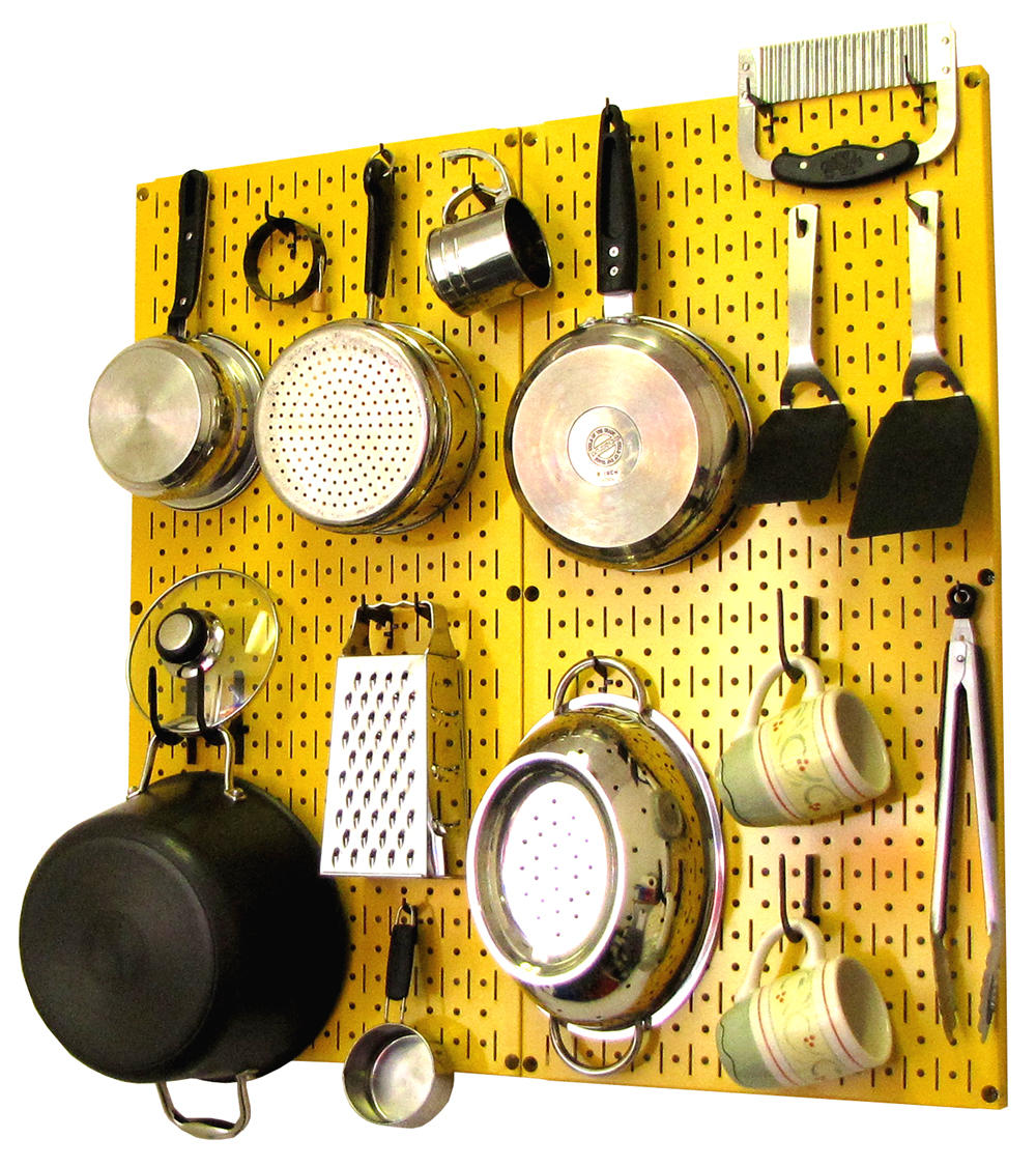 Kitchen Pegboard Organizer Kit Pots & Pans Rack - Pegboard With Hooks