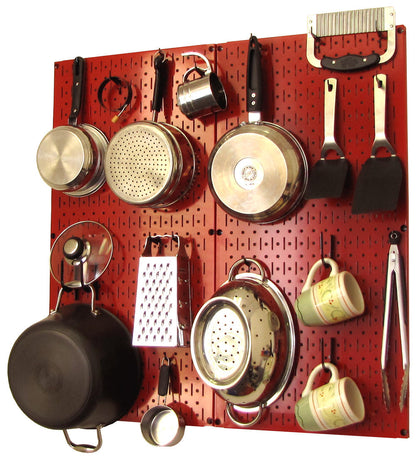 Kitchen Pegboard Organizer Kit Pots & Pans Rack - Pegboard With Hooks