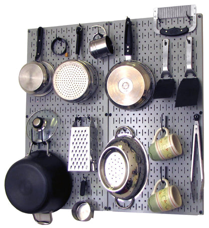 Kitchen Pegboard Organizer Kit Pots & Pans Rack - Pegboard With Hooks