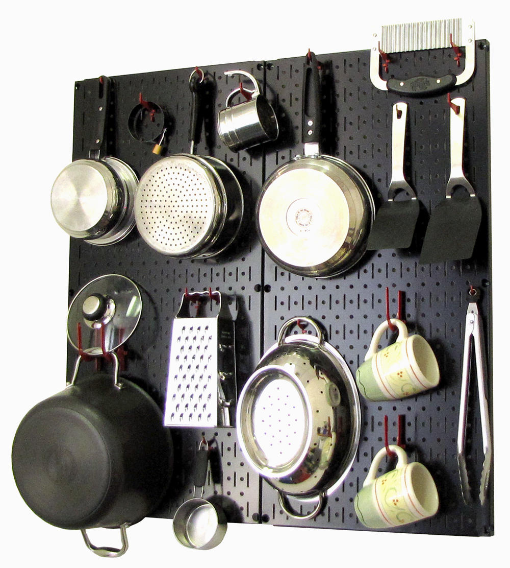 Kitchen Pegboard Organizer Kit Pots & Pans Rack - Pegboard With Hooks