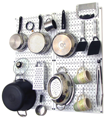 Kitchen Pegboard Organizer Kit Pots & Pans Rack - Pegboard With Hooks