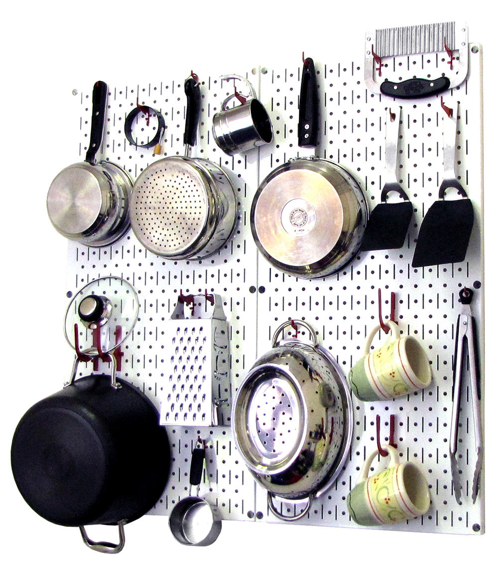 Kitchen Pegboard Organizer Kit Pots & Pans Rack - Pegboard With Hooks