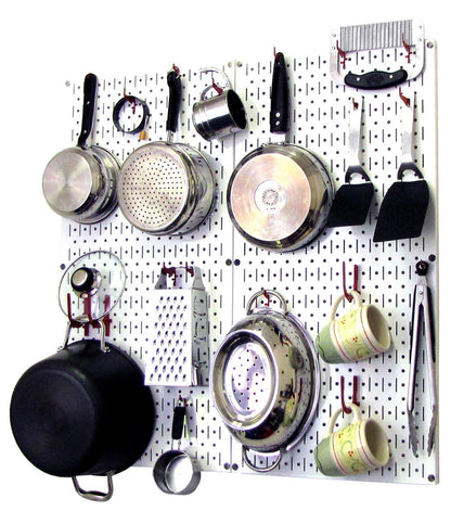 Kitchen Pegboard Organizer Kit Pots & Pans Rack - Pegboard With Hooks
