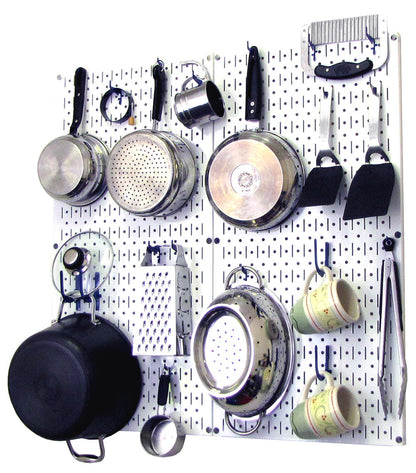 Kitchen Pegboard Organizer Kit Pots & Pans Rack - Pegboard With Hooks