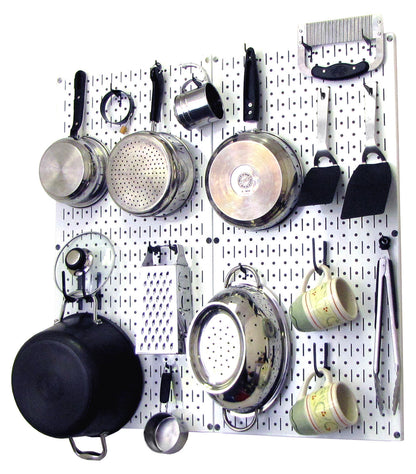 Kitchen Pegboard Organizer Kit Pots & Pans Rack - Pegboard With Hooks