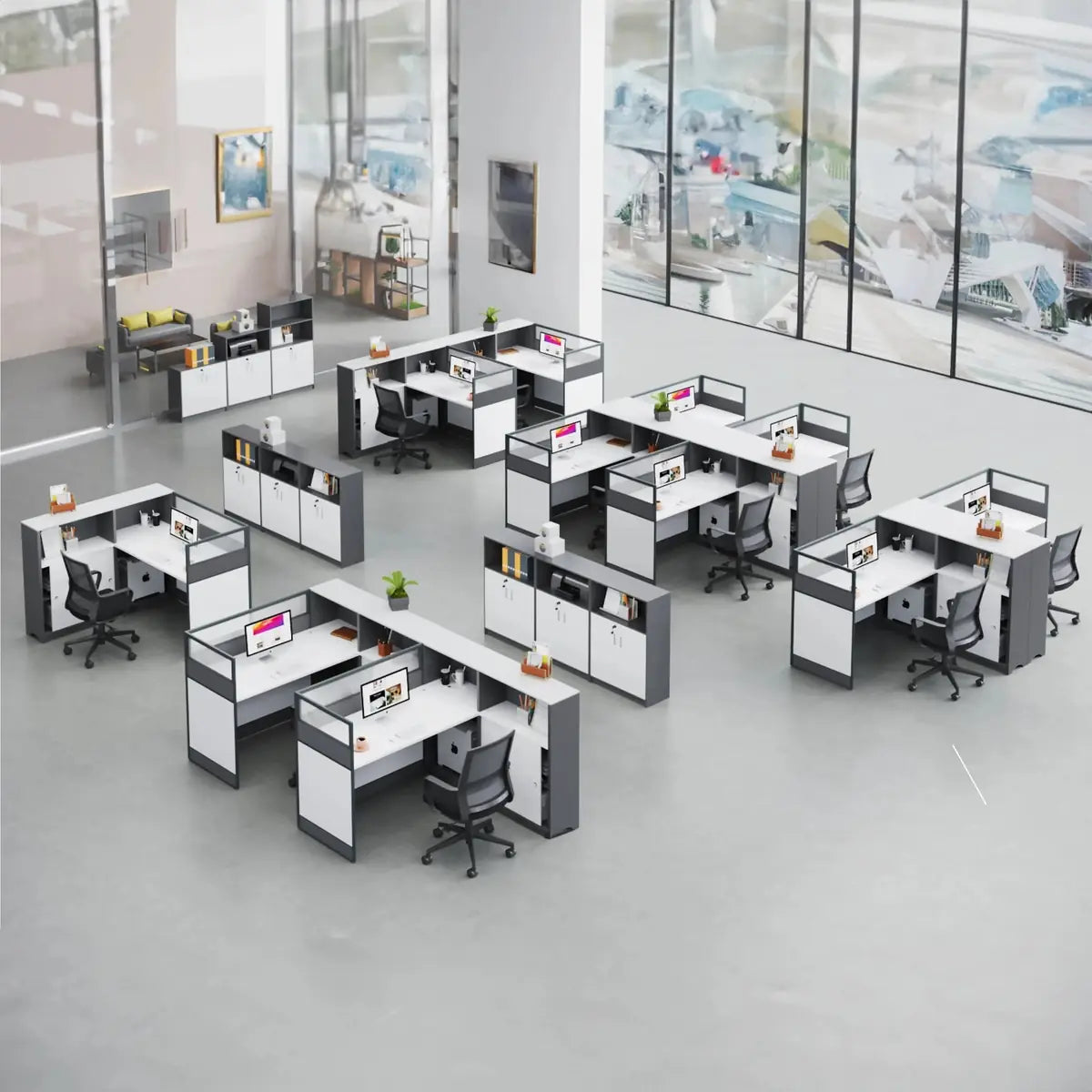 Norven · L-Shaped Cubicle Office Workstation